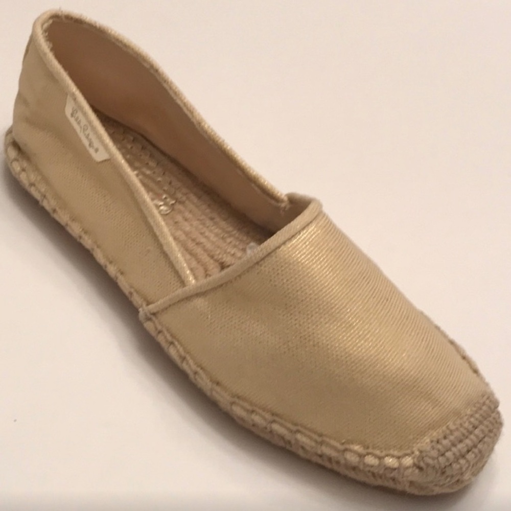 Lilly Pulitzer Beige With Metallic Gold Espadrilles